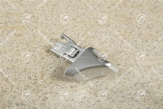 Seat tilting handle / control button, Galvano silver, L