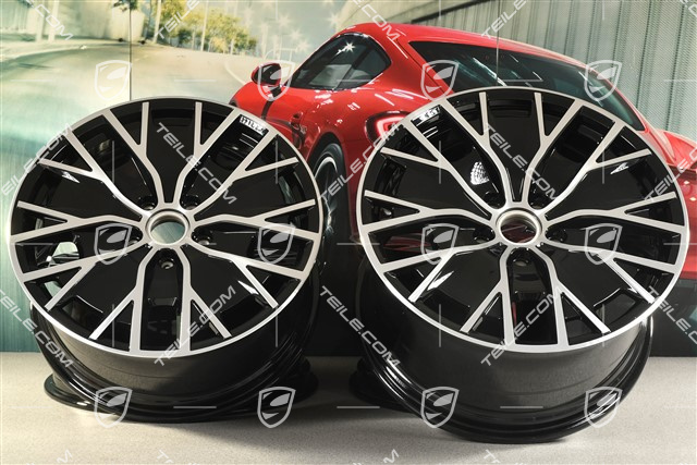20-inch Turbo S Aero Design wheel rim set, 9J x 20 ET54 + 11J x 20 ET60, black high gloss + glossy Surface