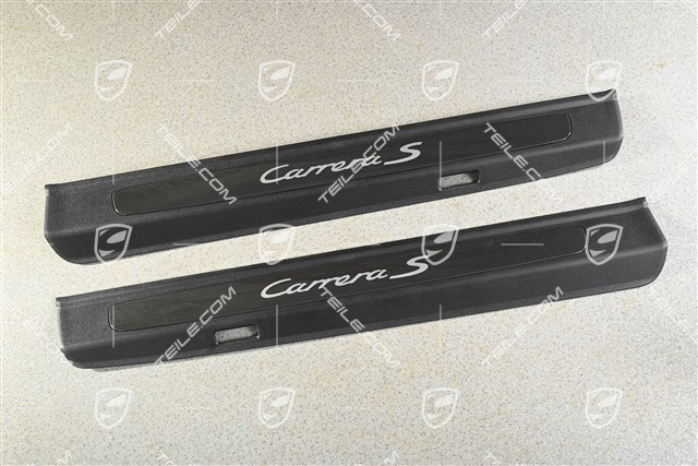 Blenden/Einstiegleisten, unbeleuchtet , Carbon, "Carrera S", Satz L+R