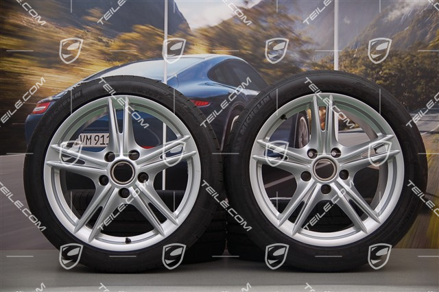 18-inch Boxster S II summer wheel set, front wheels 8J x 18 ET57 + rear 9J x 18 ET43 + NEW Michelin summer tyres 235/40 ZR18 + 265/40 ZR18