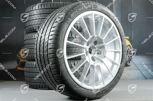 21" Cayenne SportPlus summer wheels set, rims 10J x 21 ET50 + 10J x 21 ET45 + NEW Michelin summer tyres 295/35 R21