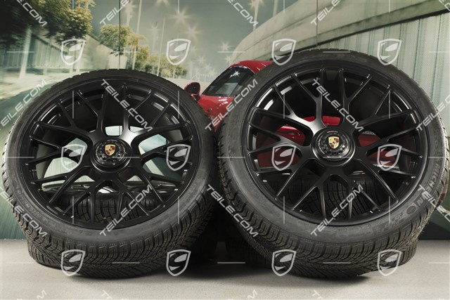 20" Turbo S central locking winter wheel set for Turbo S / GTS, wheels 8,5J x 20 ET51 + 11J x 20 ET59 + Michelin Pilot Alpin PA4 N1 winter wheels 245/35 R20+295/30 R20, TPMS, black satin mat