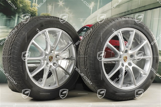 20-inch Cayenne COUPE Design winter wheel set, rims 9J x 20 ET50 + 10,5J x 20 ET55 +  Continental winter tyres 275/45 R20 + 305/40 R20, with TPMS
