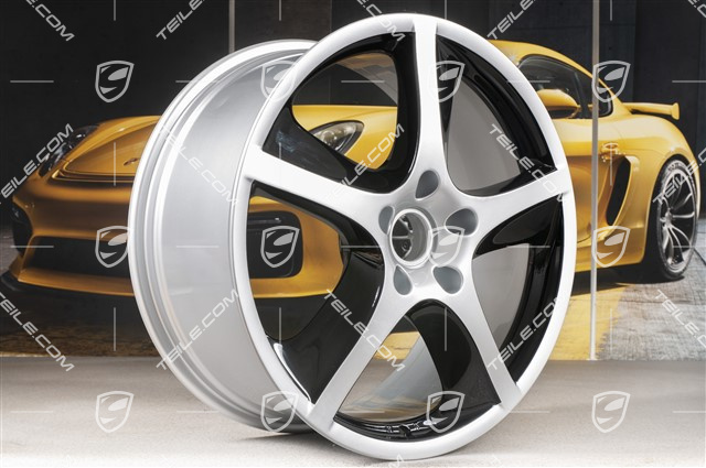 20-inch Cayenne SportTechno wheel set, 9J x 20 ET 60, silver + black high gloss