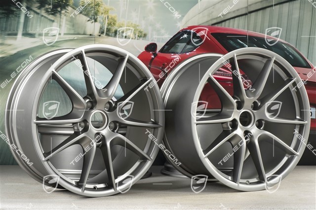 20" Komplet felg Carrera S III, 8,5J x 20 ET51 + 11J x 20 ET52, platynowy półmat satyna