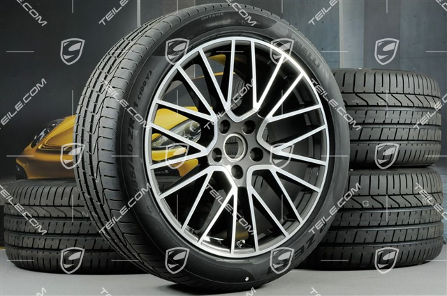 21-inch Cayenne RS Spyder summer wheel set, rims 9,5J x 21 ET46 + 11,0J x 21 ET49 + NEW Pirelli P Zero summer tyres 285/40 R21 + 315/35 R21, with TPMS
