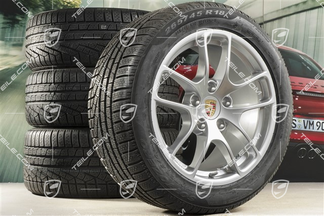18" Cayman Winterräder Satz, Felgen 8J x 18 ET57 + 9,5J x 18 ET49, Pirelli Sottozero II Winterreifen 235/45 R18 + 265/45 R18