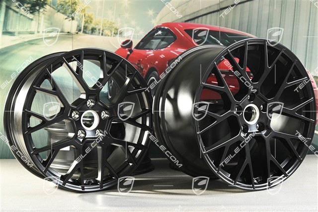20+21" RS Spyder wheel rim set, 8.5J x 20 ET50 + 11.5J x 21 ET67, black satin matt