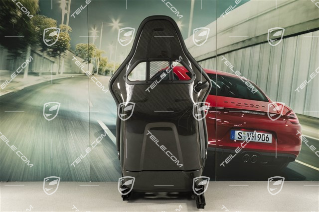 Bucket seat, collapsible, leather/Alcantara Black, seam in Silver, with logo GT3, R