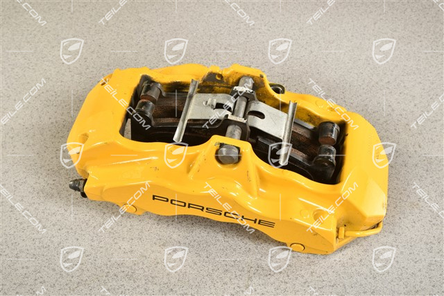 PCCB Fixed calliper without pads, for ceramic brakes, yellow, L