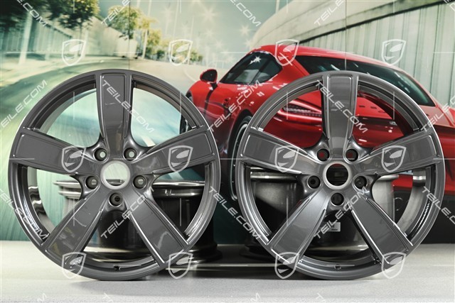 20-inch wheel rim set Carrera Sport, 8,5J x 20 ET57 + 10,5J x 20 ET51, titanium dark