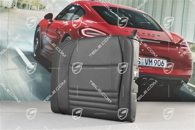 Back seat backrest, leather, black, Coupe, L