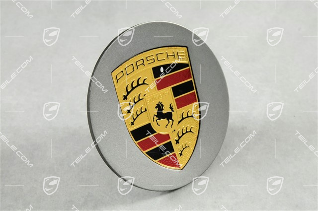 Hub cap, concave, crest coloured, Platinum Hub cap, concave, crest coloured, Platinum