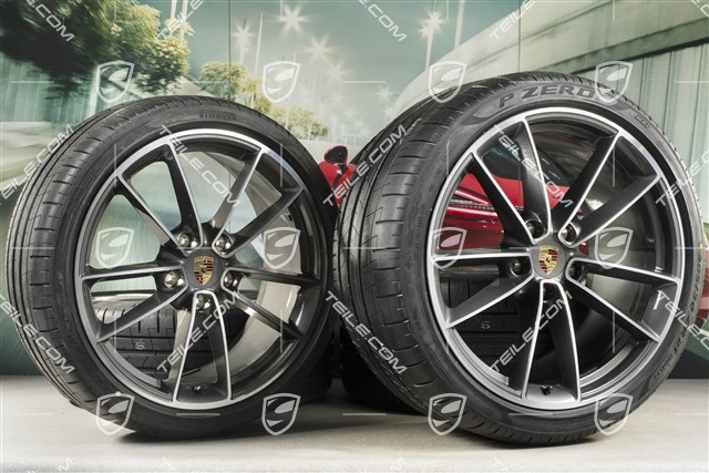 20"+21" Sommerräder Satz Carrera Classic, Felgen 8,5J x 20 ET53 + 11,5J x 21 ET67 + Pirelli Sommerreifen 245/35 R20 + 305/30 R21, mit RDK-Sensoren