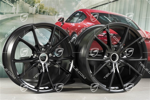 20-inch wheel rim set Carrera S IV, 8,5J x 20 ET49 + 11J x 20 ET56, for winter wheels, C4/C4S/GTS, black satin-mat