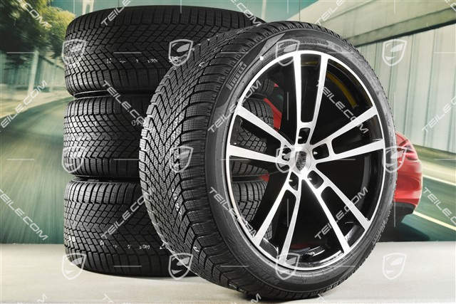22-inch winter wheel set Sport Design, wheel rims 10J x 22 ET48 +11,5J x 22 ET52 + NEW Pirelli winter tyres 285/40 R22 + 315/35 R22, black high gloss