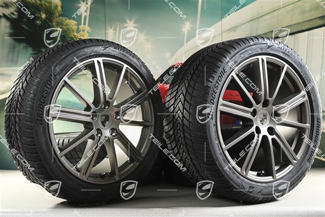 20" Panamera Turbo Koła zimowe, komplet, felgi 9,5J x 20 ET71 + 10,5J x 20 ET71 + opony zimowe Bridgestone 275/40 R20 + 315/35 R20, Turbonite