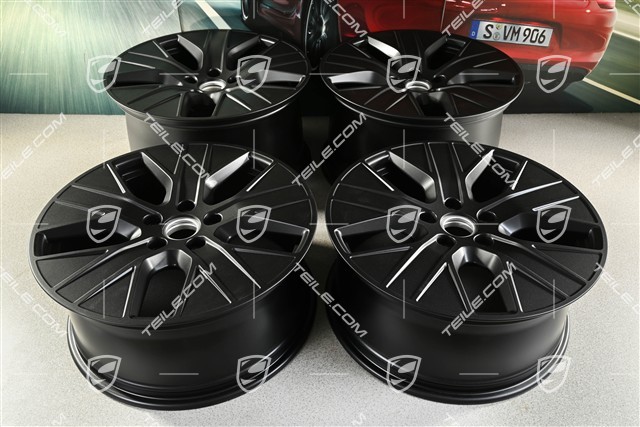 20" komplet felg Turbo Aero, 9J x 20 ET54 + 11J x 20 ET60, czarny satynowy półmat