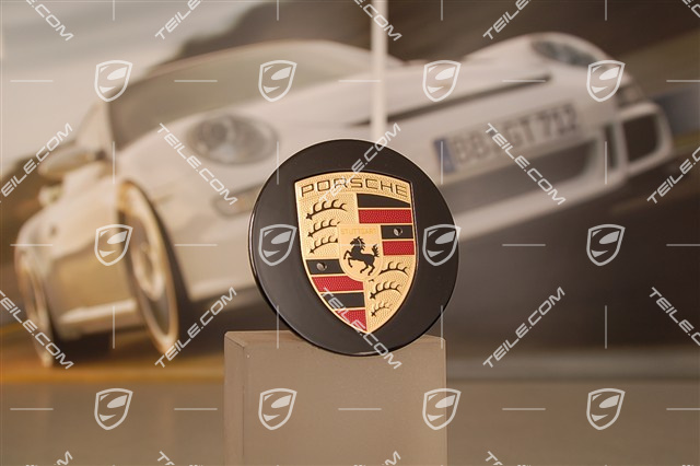 Radzierdeckel schwarz, konvex, farbiges Wappen Radzierdeckel schwarz, konvex, farbiges Wappen