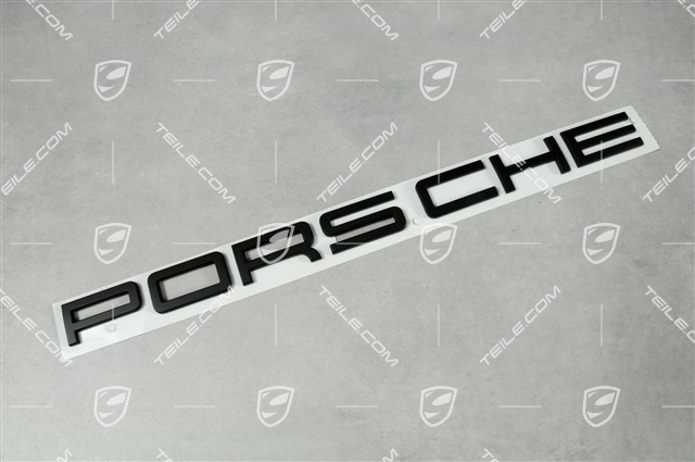 LED rear lights, black, set: left+right+center, with „PORSCHE" inscription/logo black