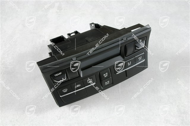 Control part/panel, manual air-conditioning system, matt black/hi-gloss chrome
