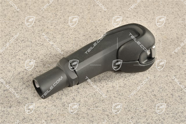 Selector level, black leather