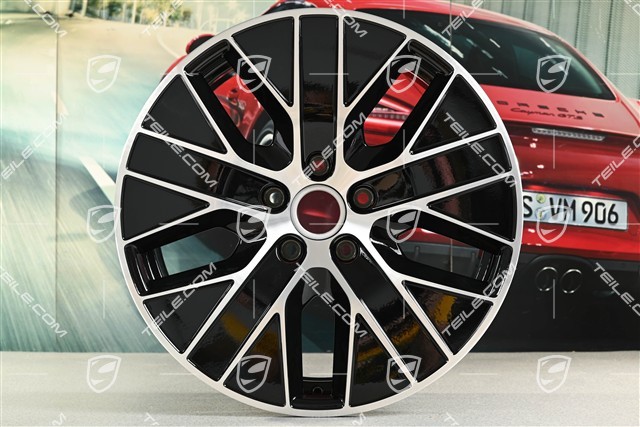 20" Macan S Felge, 7,5J x 20 ET32, schwarz hochglanz