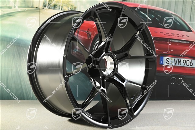 20"+21" GT3 / GT3RS, komplet felg, felgi z centralnym mocowaniem 9J x 20 ET43 + 11,5J x 21 ET46, odpowiednie do użytku zimowego, czarne satynowo-matowe
