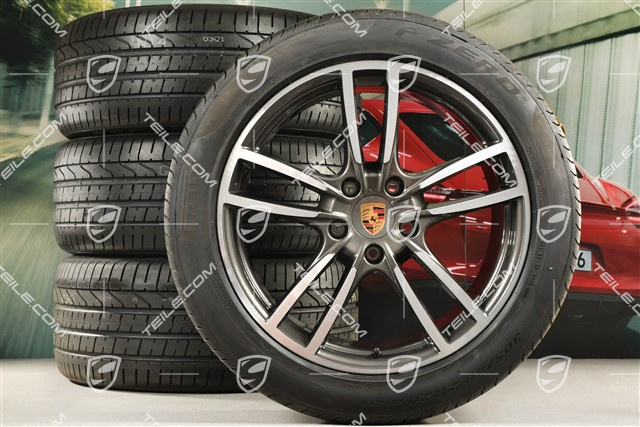 20-inch Cayenne Coupé Sport summer wheel set, rims 9J x 20 ET50 + 10,5J x 20 ET55 + Pirelli P Zero summer tyres 275/45 R20 + 305/40 R20, with TPMS