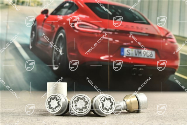 Diebstahlsicherung, 1 Satz, Radschrauben in Silber