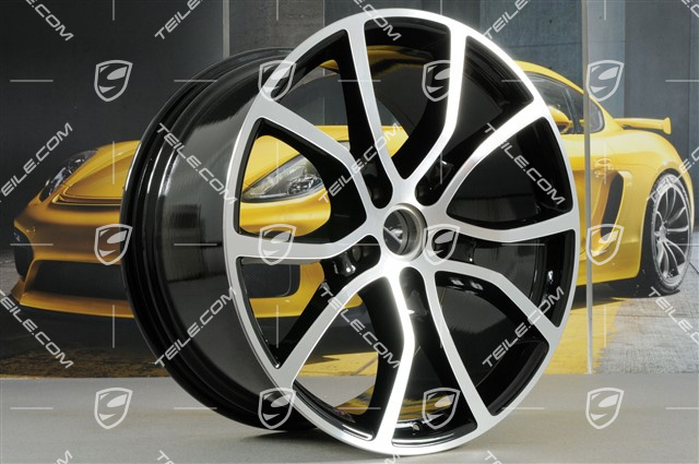 21-inch wheel rim set Cayenne Exclusive Design, 11J x 21 ET58 + 9,5J x 21 ET46, black high gloss