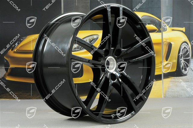 21" Komplet felg Cayenne Turbo, 11J x 21 ET58 + 9,5J x 21 ET46, czarny / wysoki połysk