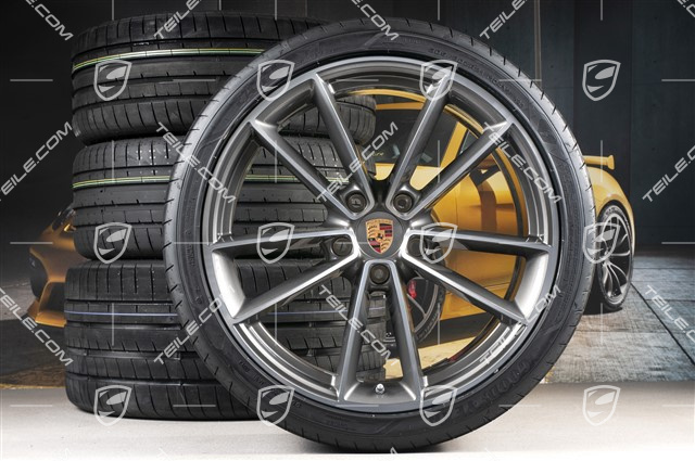 20+21-inch summer wheel set Carrera Classic, rims 8,5J x 20 ET50 + 11,5J x 21 ET67 + NEW Goodyear summer tyres 245/35 R20 + 305/30 R21, with TPM