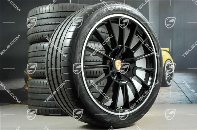 21" Sommerräder Satz, Cayenne SportPlus, Felgen 10Jx21 ET50 + 10Jx21 ET45, Reifen 295/35 R21Y, in Schwarz