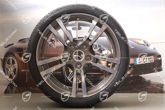 19-inch winter wheel set, 911 Turbo II, wheels 8J x 19 ET57 + 11J x 19 ET51, tyres 235/35 R19 + 295/30 R19, with TPMS
