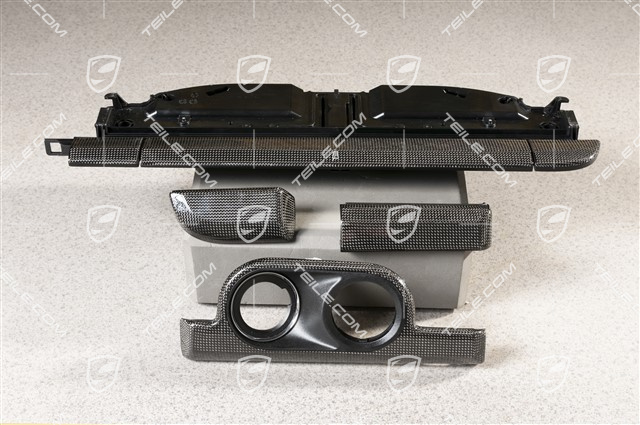 Dashboard trim moulding set / kit, Carbon, high gloss