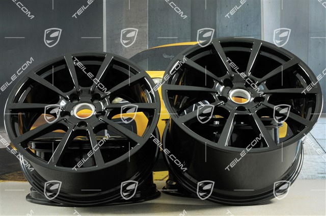 20" Carrera Classic (II) Felgensatz, Felgen 8,5 J x 20 ET49 + 11,5 J x 20 ET76, in Schwarz Hochglanz