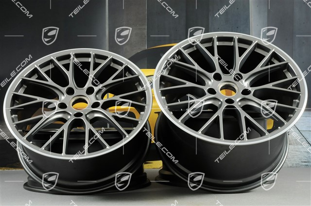 20-inch wheel rim set RS SPYDER Design, 8,5J x 20 ET49 + 11,5J x 20 ET56, Platinum satin-matt