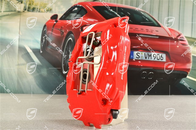 Fixed calliper without pads, Turbo / Carrera4S / Carrera2S, red, R