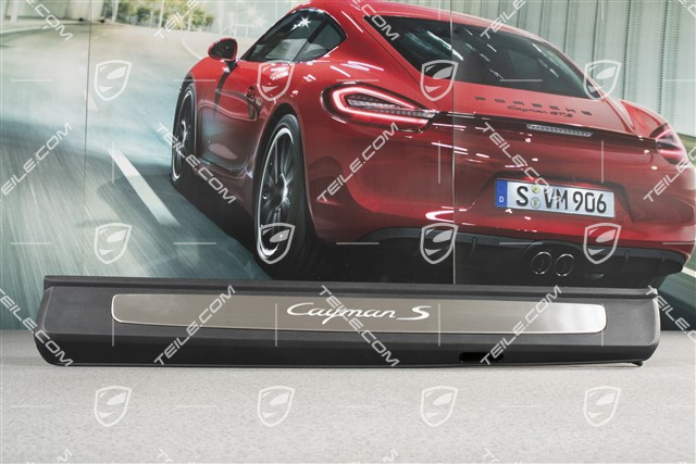 Blenden/Einstiegleisten, mit Beleuchtung, Edelstahl, "Cayman S", Satz, L+R