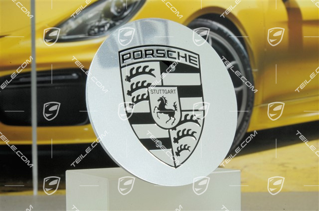 Radzierdeckel, poliert, konkav, Wappen schwarz, Turbo IV