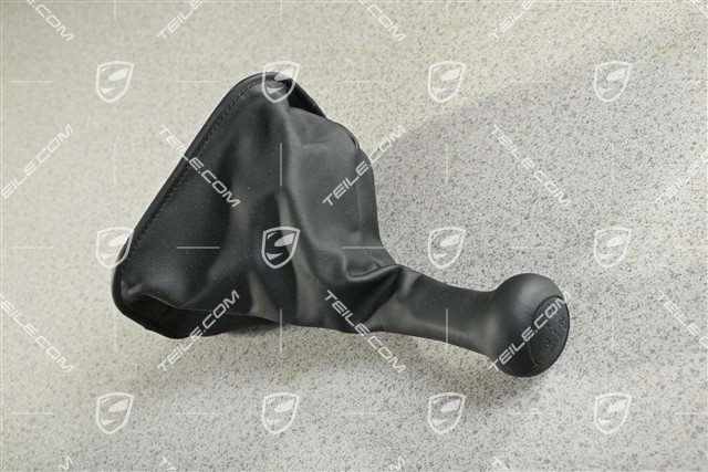 Gearshift knob, with leather gaiter / sleeve Black