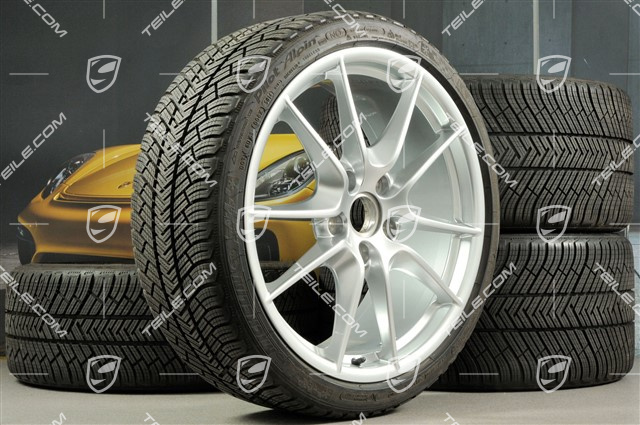 20" Carrera S (III) winter wheel set, wheels 8,5J x 20 ET51 + 11J x 20 ET52 + NEW Michelin winter tyres 245/35 ZR20 + 295/30 ZR20, without TPMS.