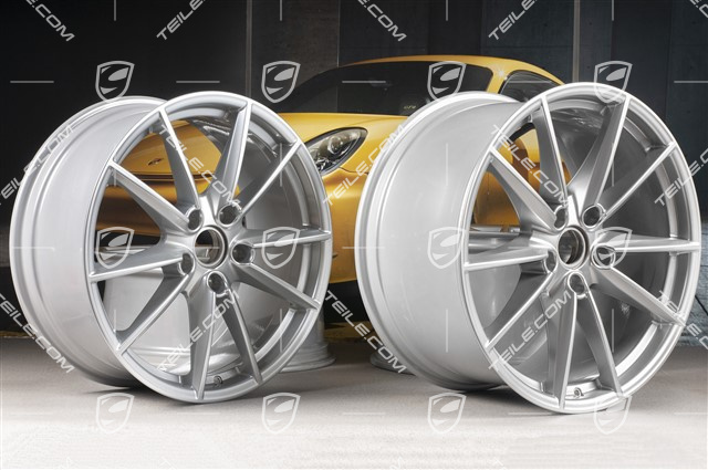 20"+21" wheel rim set Carrera S, 8,5J x 20 ET53 + 11J x 21 ET66, brilliant chrome