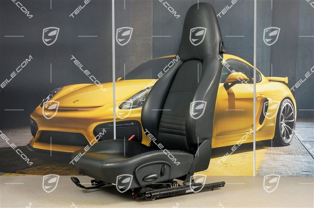 Seat, manual adjustable, heating, leather/Leatherette, Black, L
