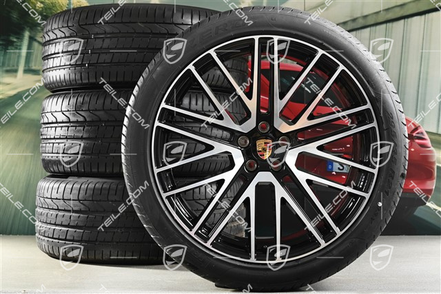 21" Turbo Design Sommerräder, Felgen 9,5J x 21 ET27 + 10J x 21 ET19 + Pirelli Sommerreifen 265/40 R21 + 295/35 R21, mit RDK-Sensoren