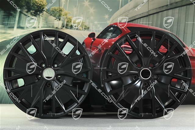 20-inch Turbo S Aero Design wheel rim set, 9J x 20 ET54 + 11J x 20 ET60, in black satin-mat