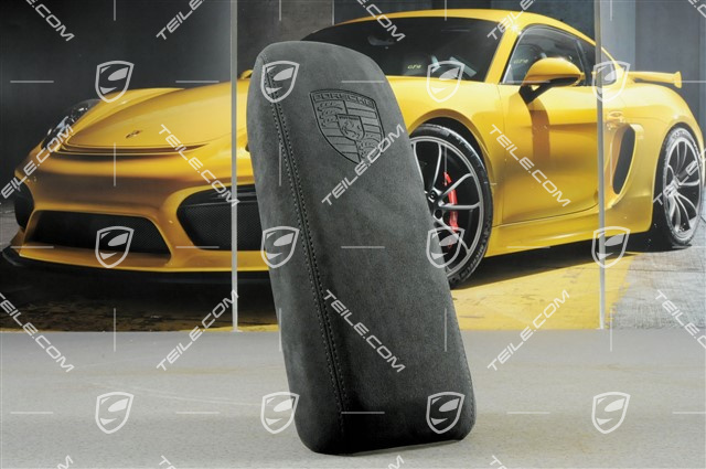 Deckel, mit Porsche Wappen, Alcantara, schwarz Deckel, mit Porsche Wappen, Alcantara, schwarz