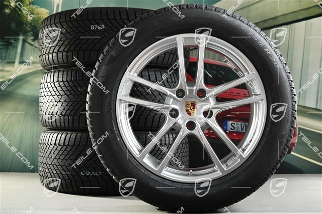 20-inch Cayenne Sport winter wheel set, rims 9J x 20 ET50 + 10,5J x 20 ET64 + NEW Pirelli winter tyres 255/55 R20 + 295/45 R20, with TPMS