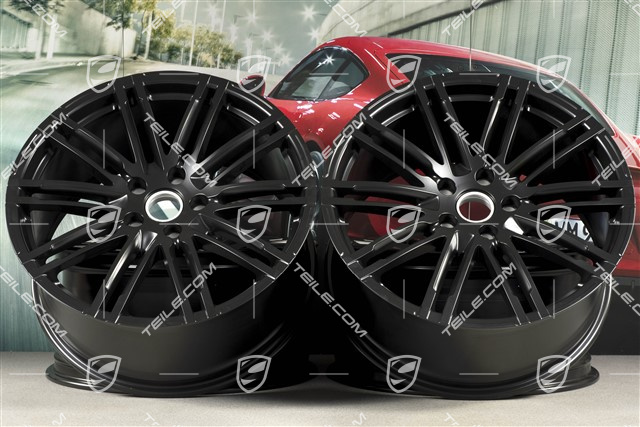 21" Felgensatz Turbo III, Facelift, 10J x 21 ET50, in schwarz Seidenmatt